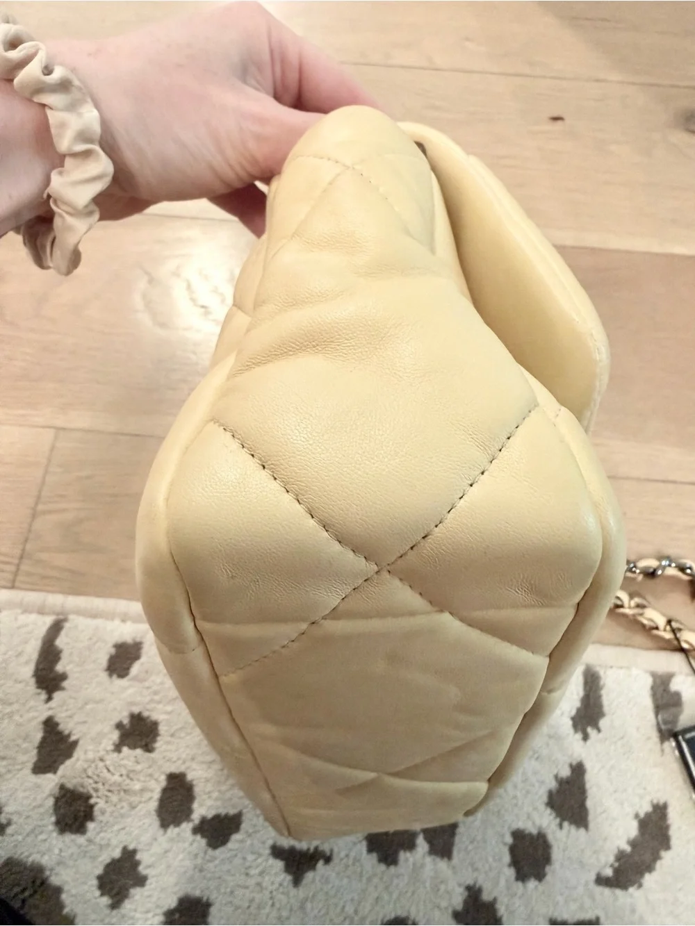 CHANEL 19 Lambskin Shoulder Bag with two tone Chain